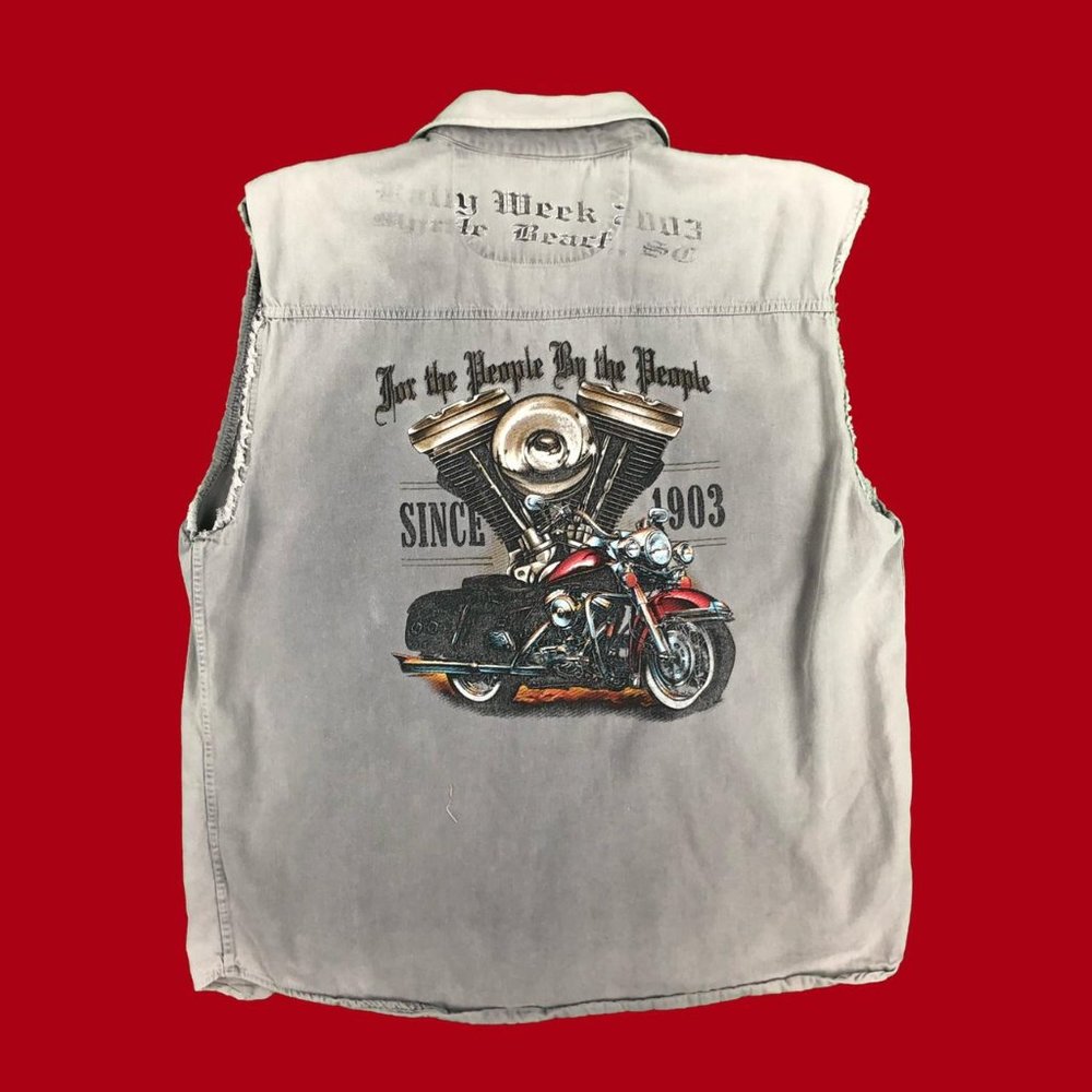 Y2K Biker jacket / denim biker vest